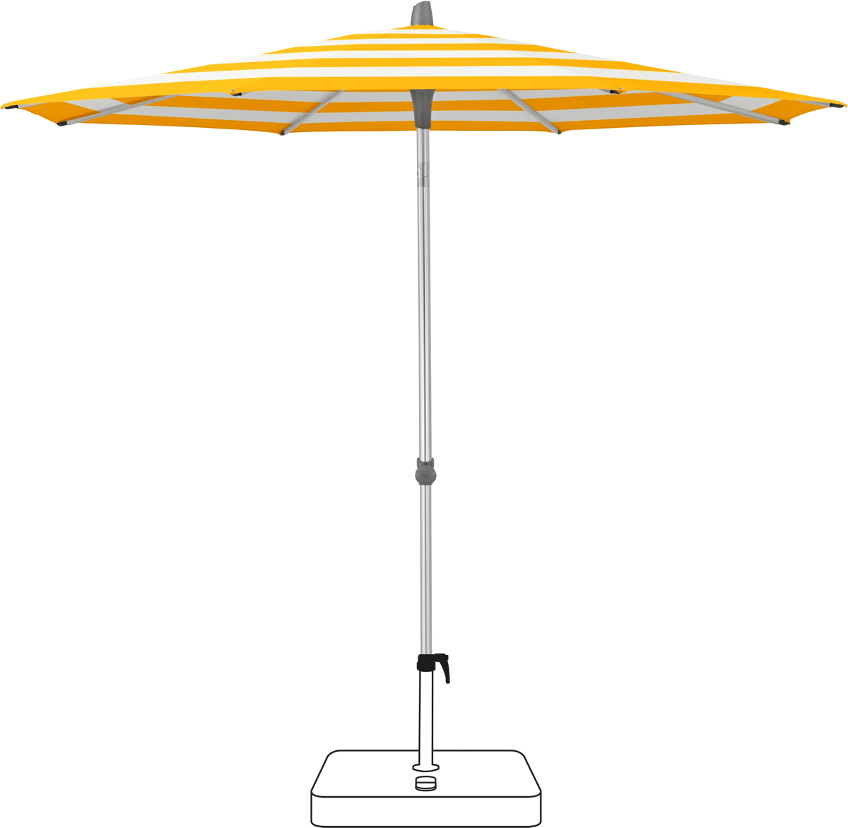Glatz Parasol ALU-SMART rond Cat.5 624 Yellow Stripe