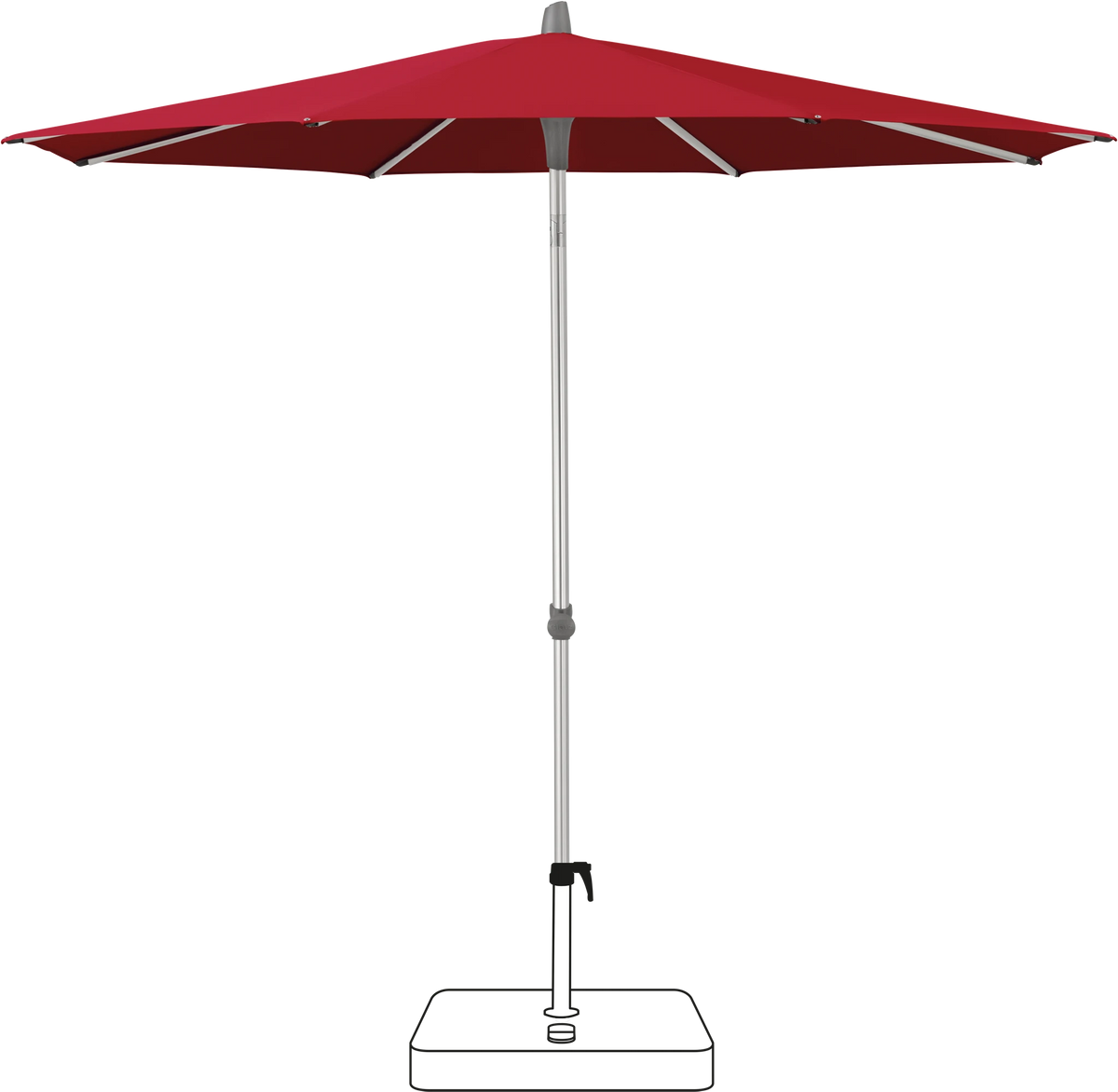 Glatz Parasol ALU-SMART rond Cat.5 646 Rubino
