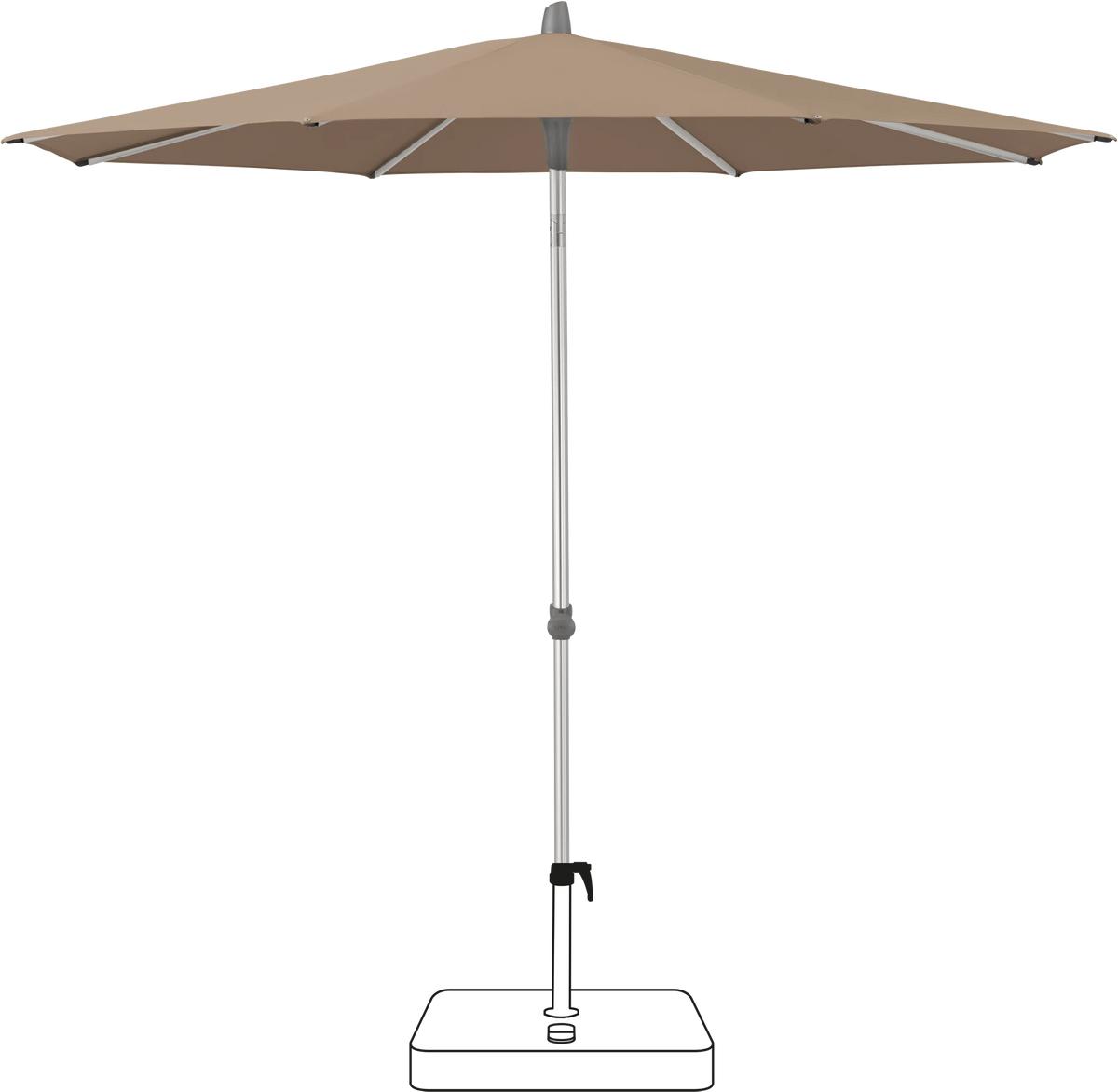 Glatz Parasol ALU-SMART rond Cat.5 650 Camel