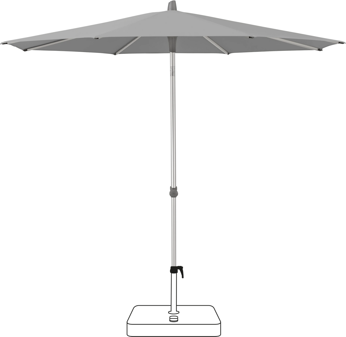 Glatz Parasol ALU-SMART rond Cat.5 652 Silver