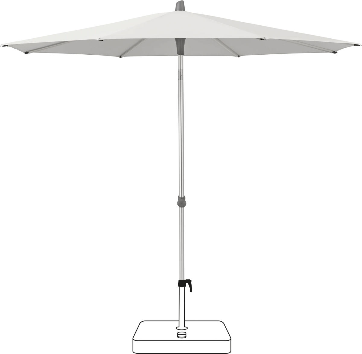 Glatz Parasol ALU-SMART rond Cat.5 665 Chrome