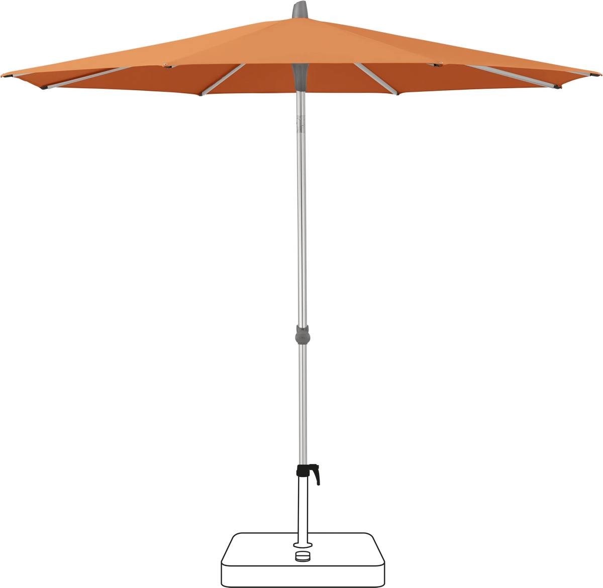Glatz Parasol ALU-SMART rond Cat.5 802 Sienna