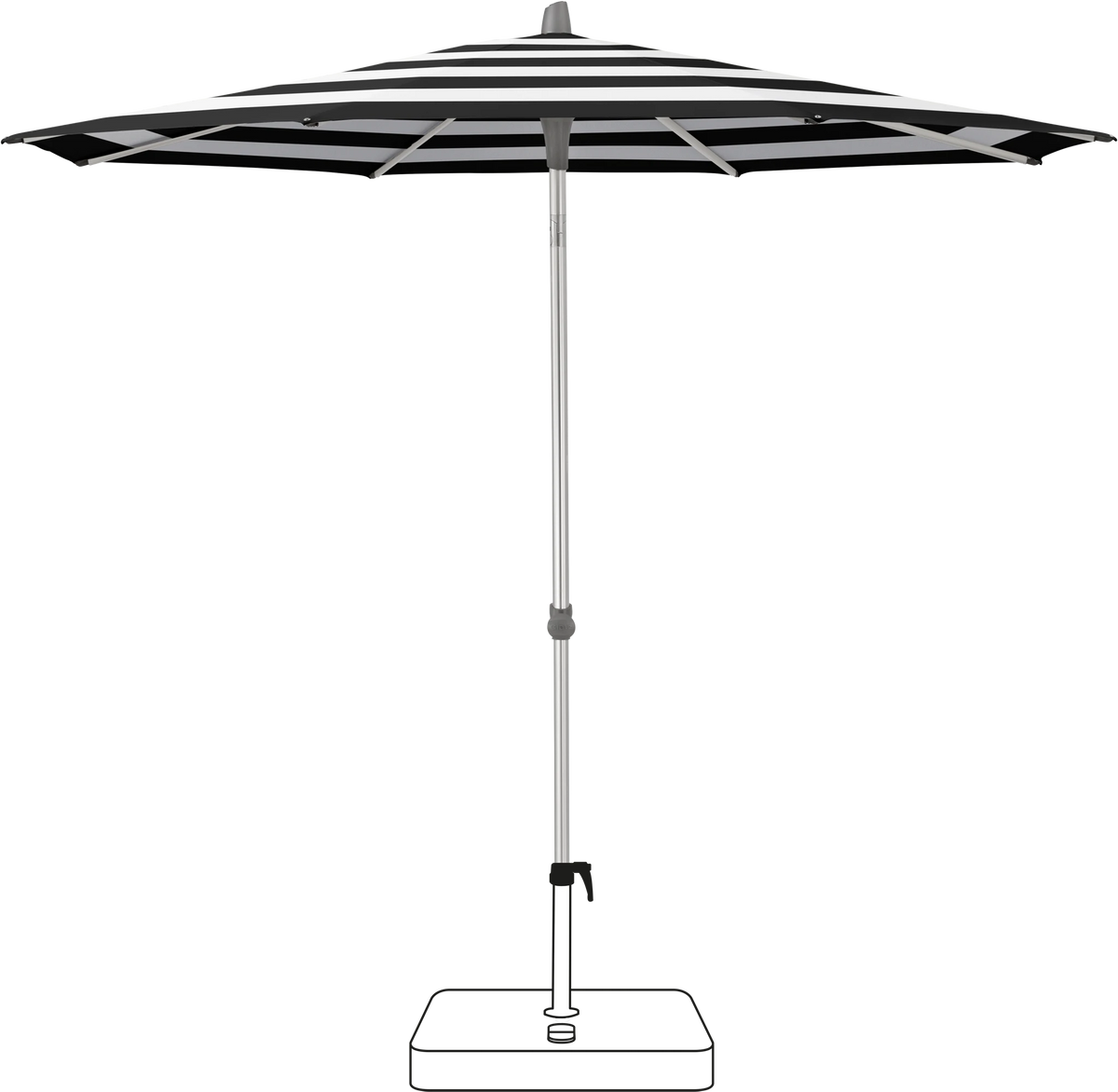 Glatz Parasol ALU-SMART rond Cat.5 810 Black Stripe