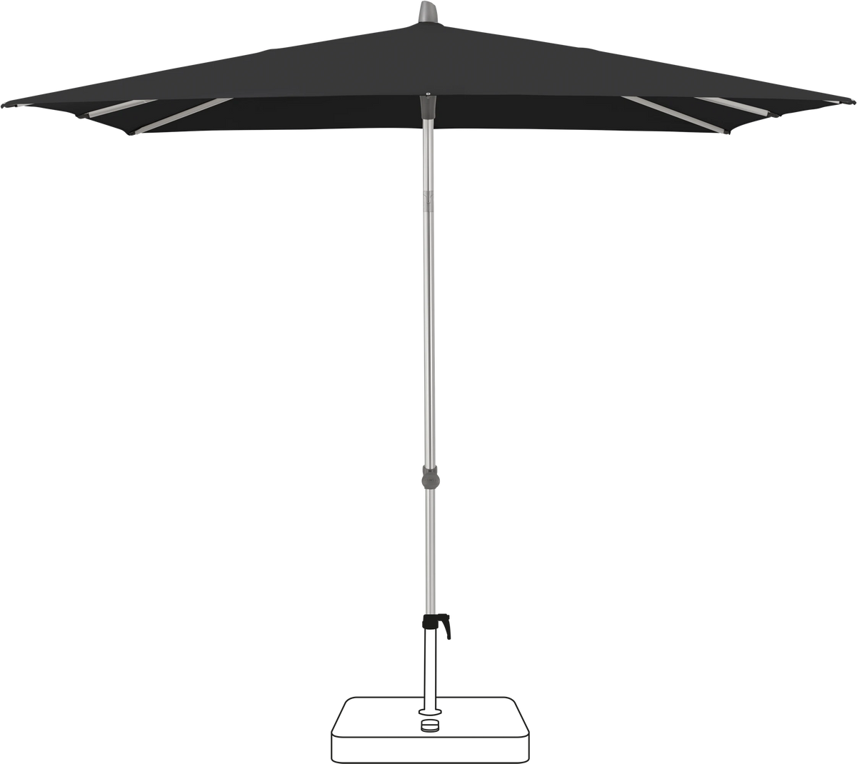 Glatz Parasol ALU-SMART carre Qualite 4 408 Black