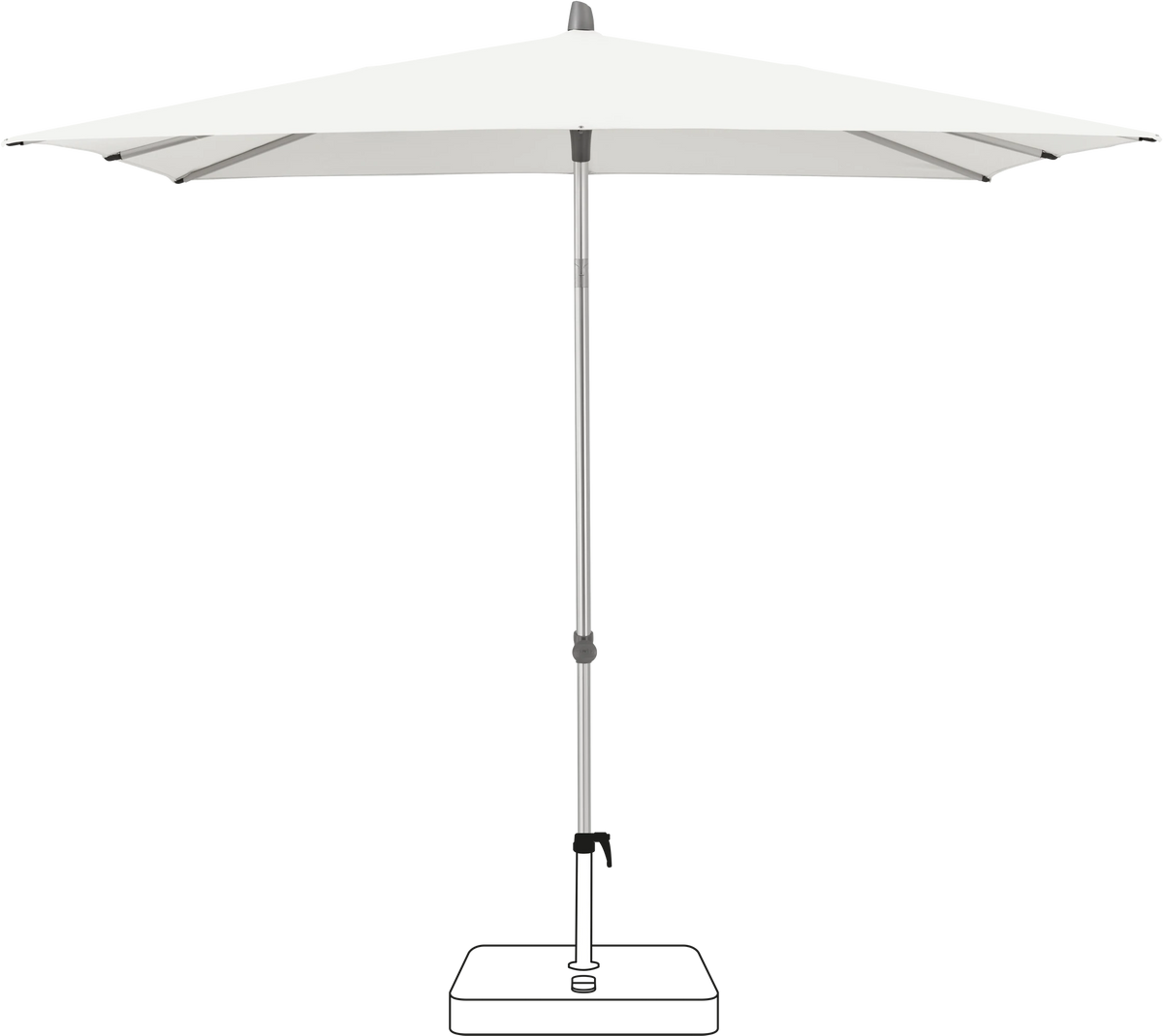 Glatz Parasol ALU-SMART carre Cat.5 510 White