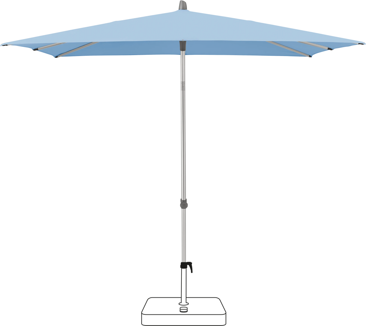 Glatz Parasol ALU-SMART carre Cat.5 515 Cloud
