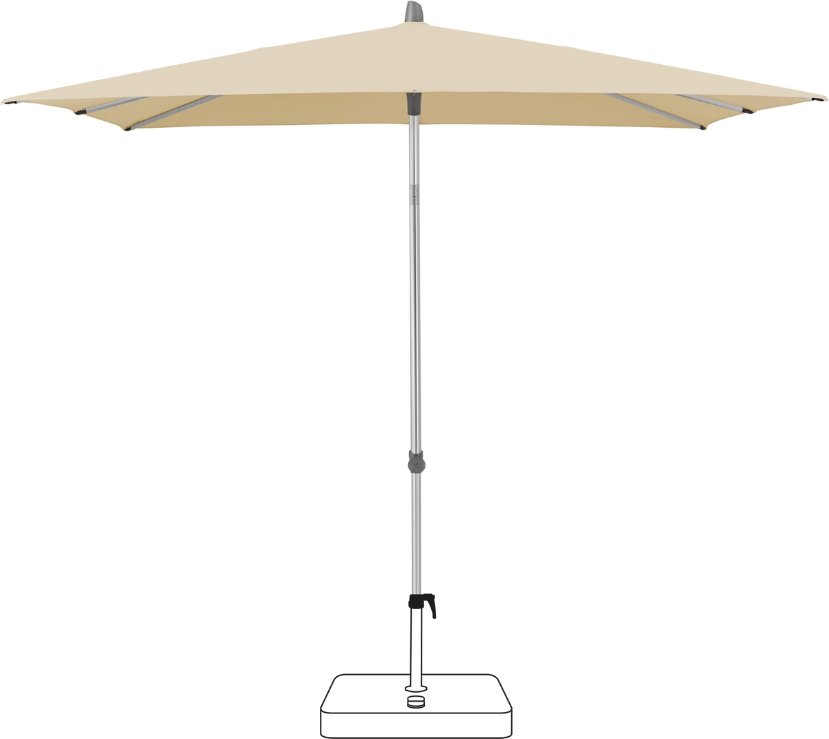 Glatz Parasol ALU-SMART carre Cat.5 526 Bamboo