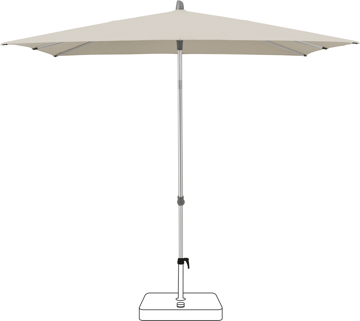 Glatz Parasol ALU-SMART carre Cat.5 527 Urban Chrome