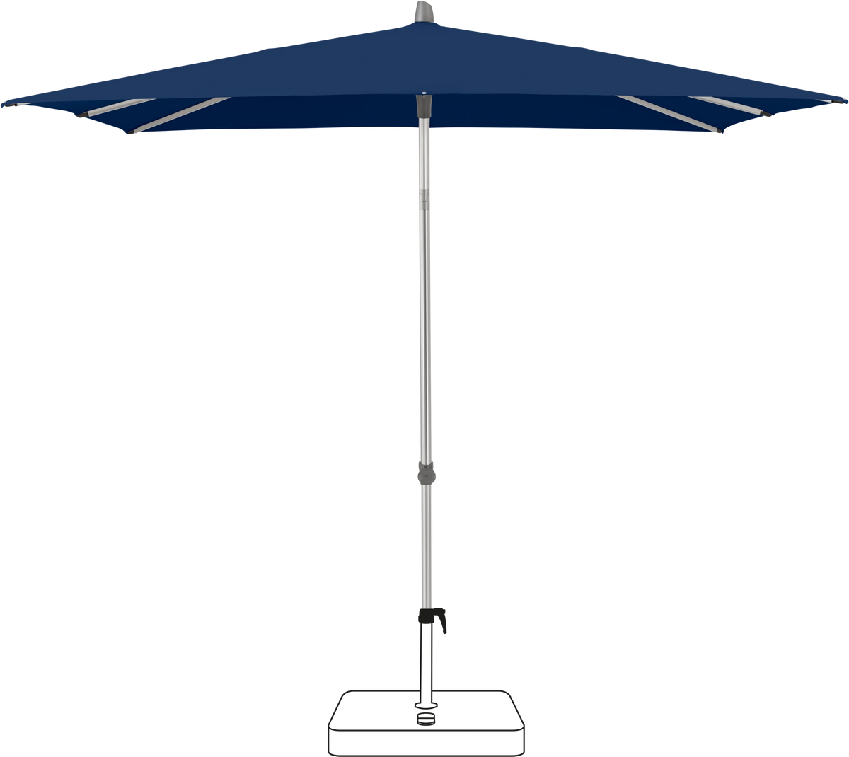 Glatz Parasol ALU-SMART carre Cat.5 530 Atlantic
