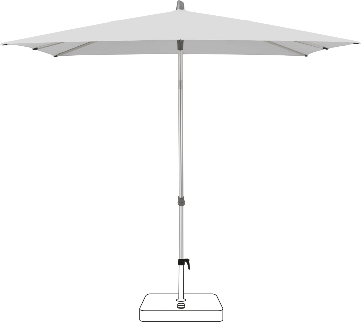 Glatz Parasol ALU-SMART carre Cat.5 550 Cement