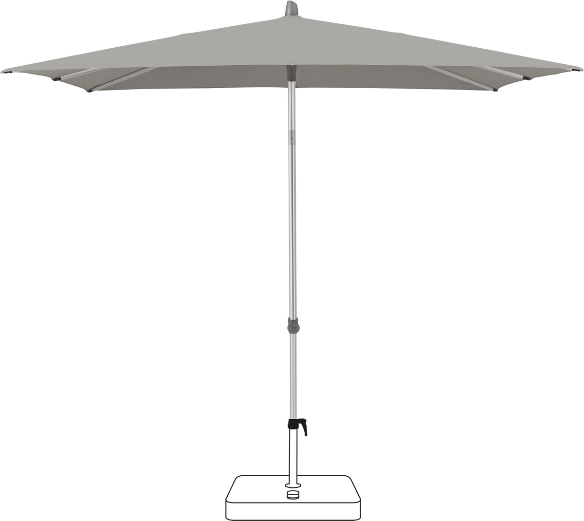 Glatz Parasol ALU-SMART carre Cat.5 558 Steel
