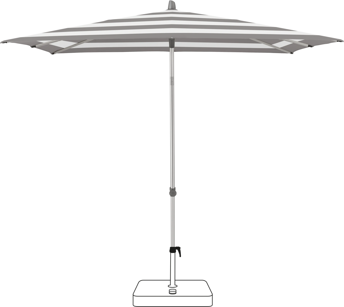 Glatz Parasol ALU-SMART carre Cat.5 570 Steel Stripe