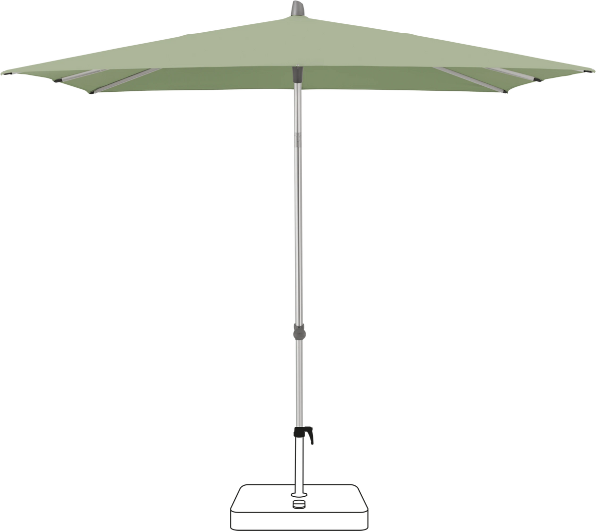 Glatz Parasol ALU-SMART carre Cat.5 579 Pistachio