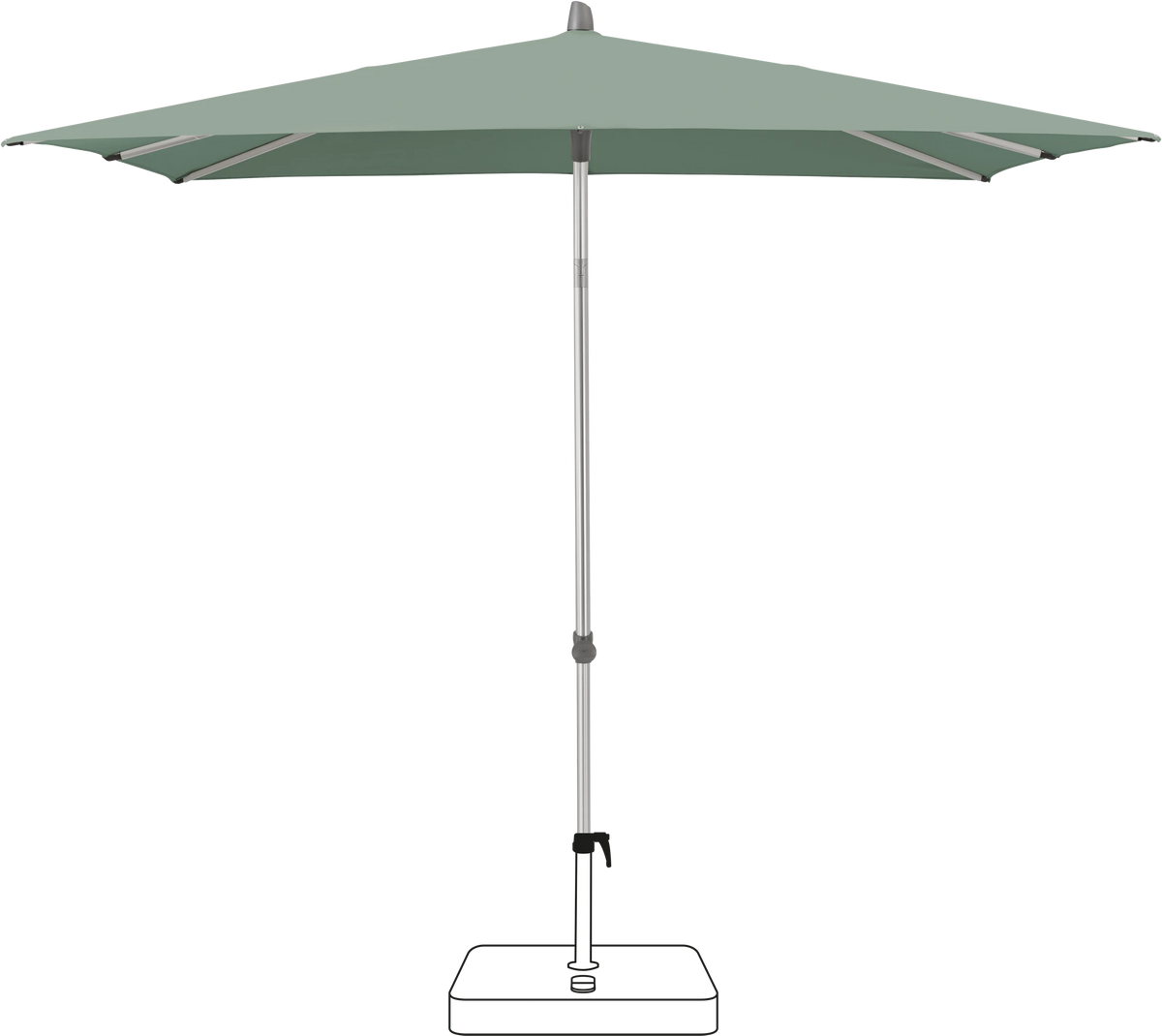 Glatz Parasol ALU-SMART carre Cat.5 588 Olive