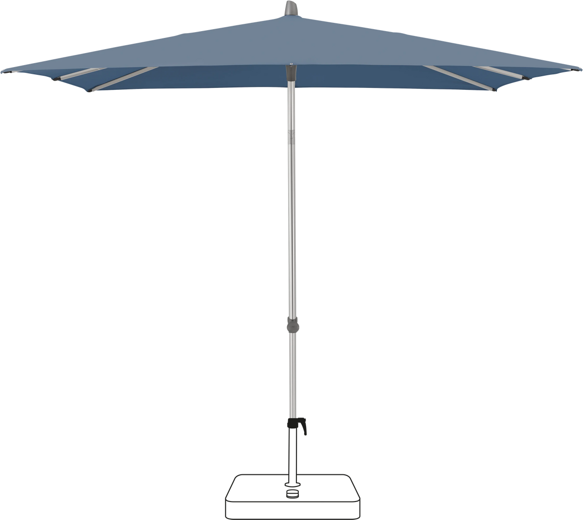 Glatz Parasol ALU-SMART carre Cat.5 601 Waterfall