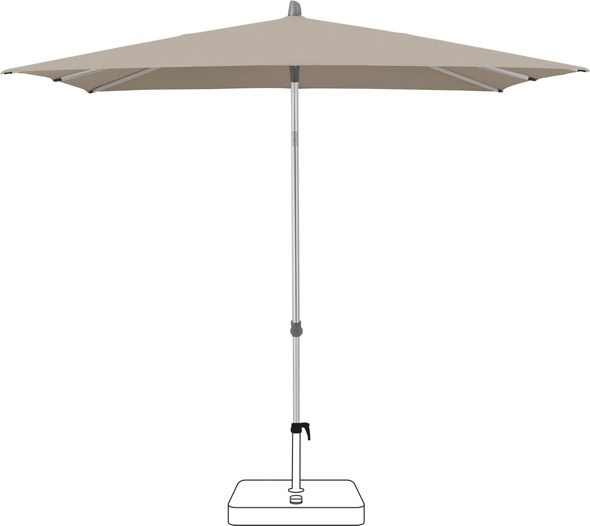Glatz Parasol ALU-SMART carre Cat.5 605 Clay
