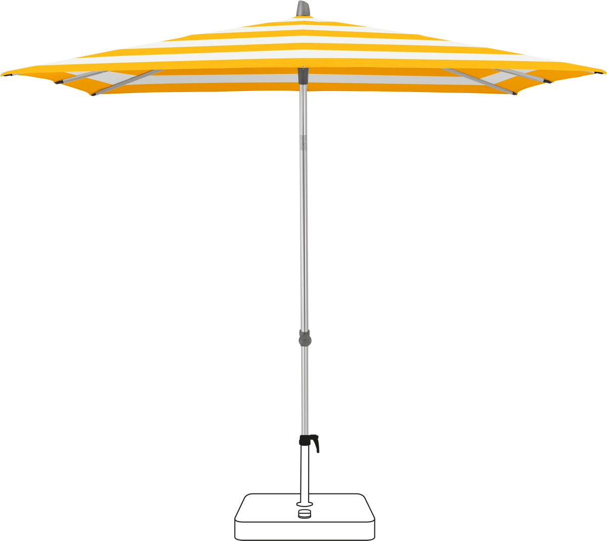 Glatz Parasol ALU-SMART carre Cat.5 624 Yellow Stripe