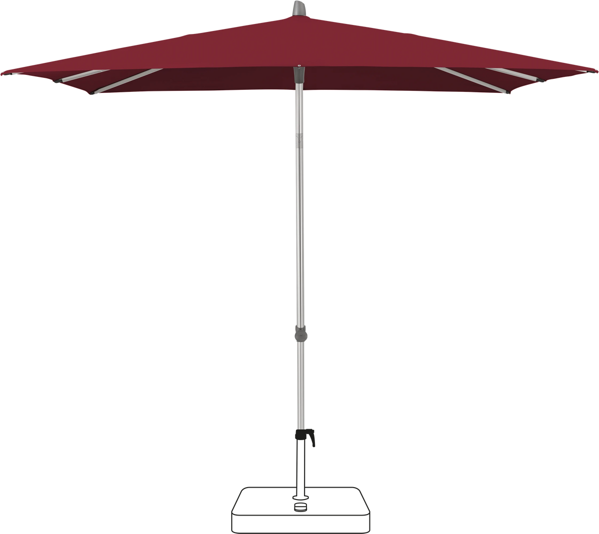 Glatz Parasol ALU-SMART carre Cat.5 645 Burgundy