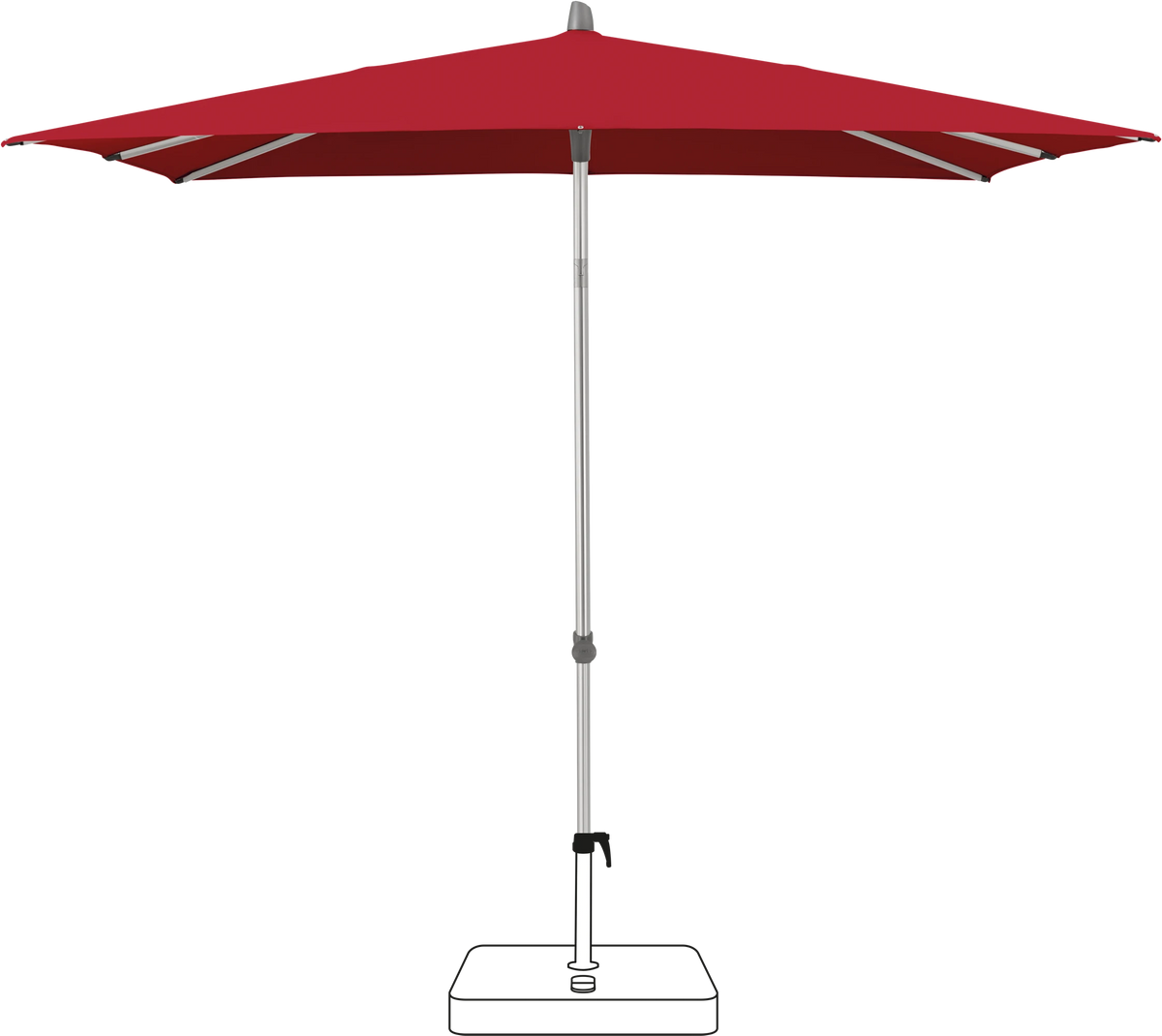 Glatz Parasol ALU-SMART carre Cat.5 646 Rubino