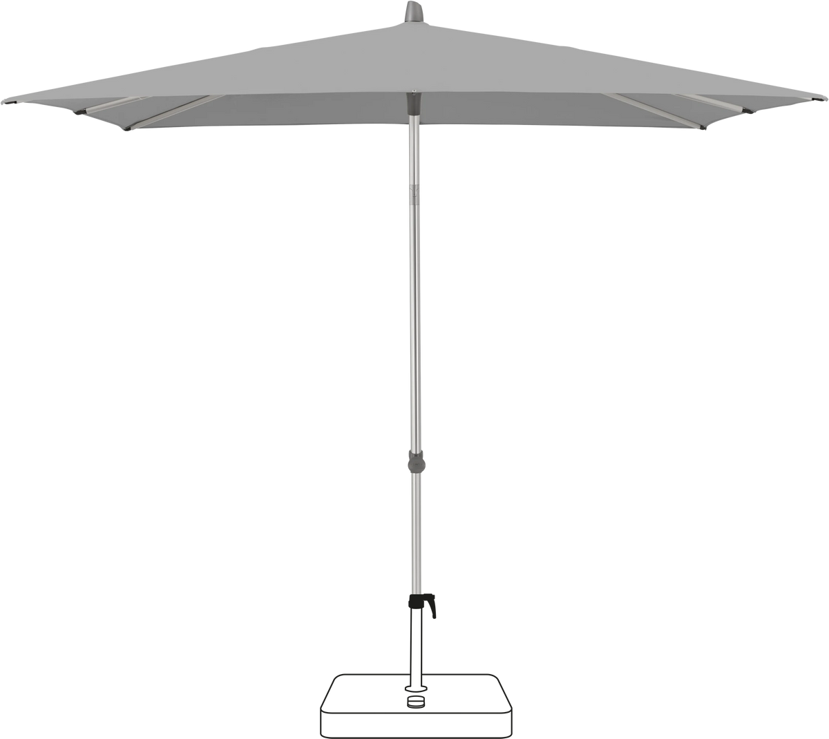 Glatz Parasol ALU-SMART carre Cat.5 652 Silver