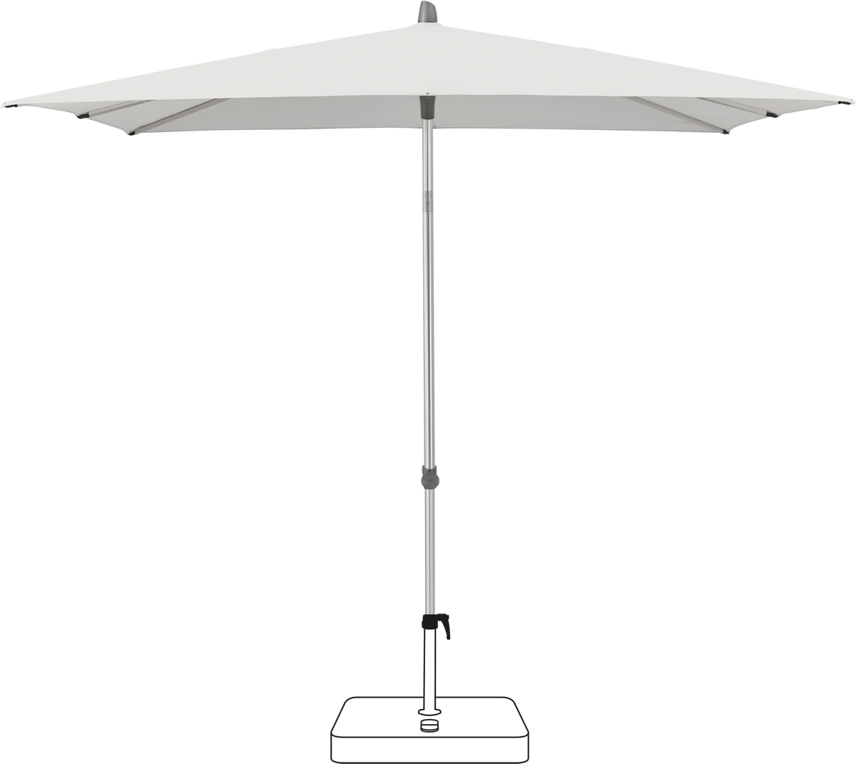 Glatz Parasol ALU-SMART carre Cat.5 665 Chrome