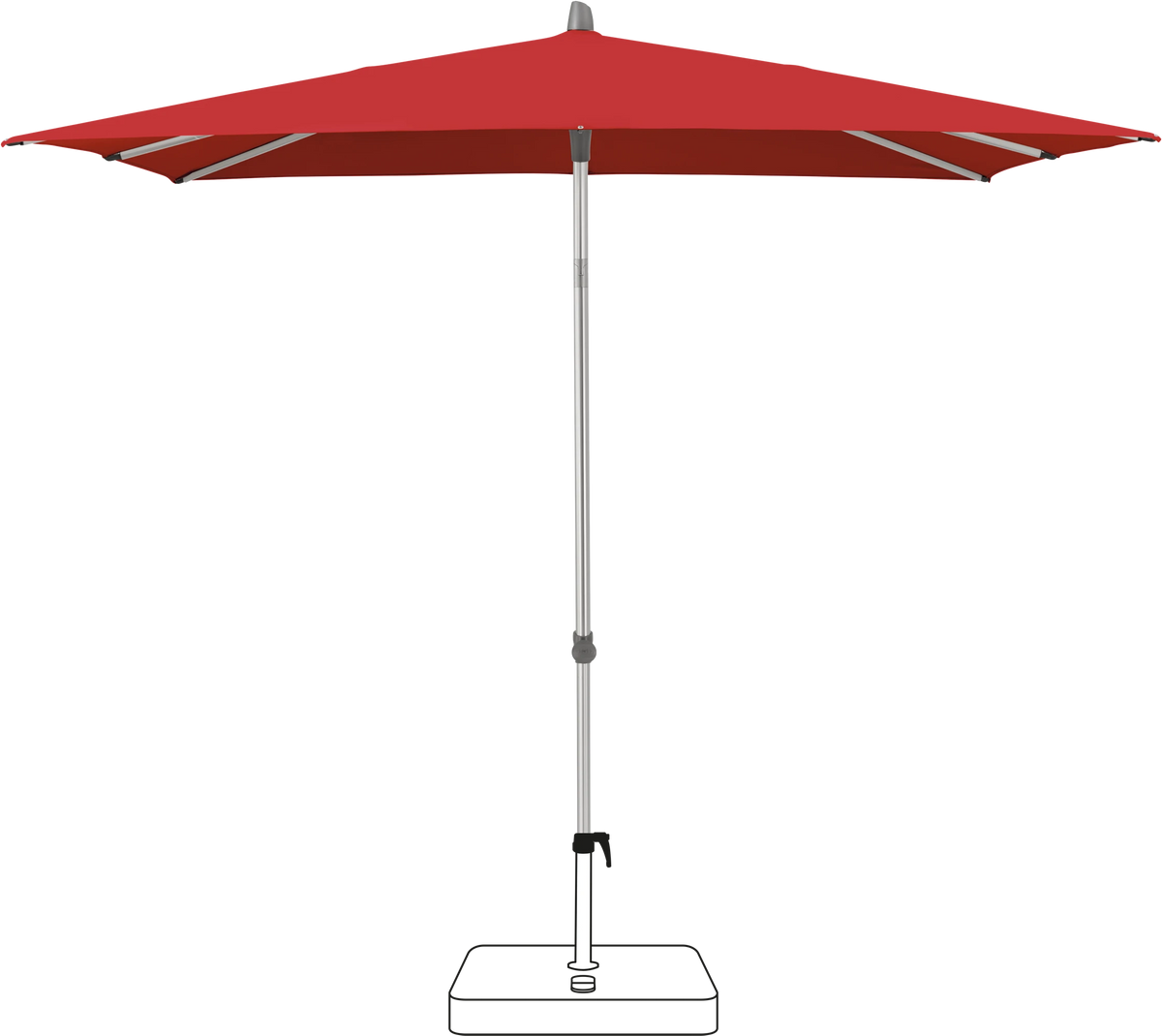 Glatz Parasol ALU-SMART carre Cat.5 801 Campari