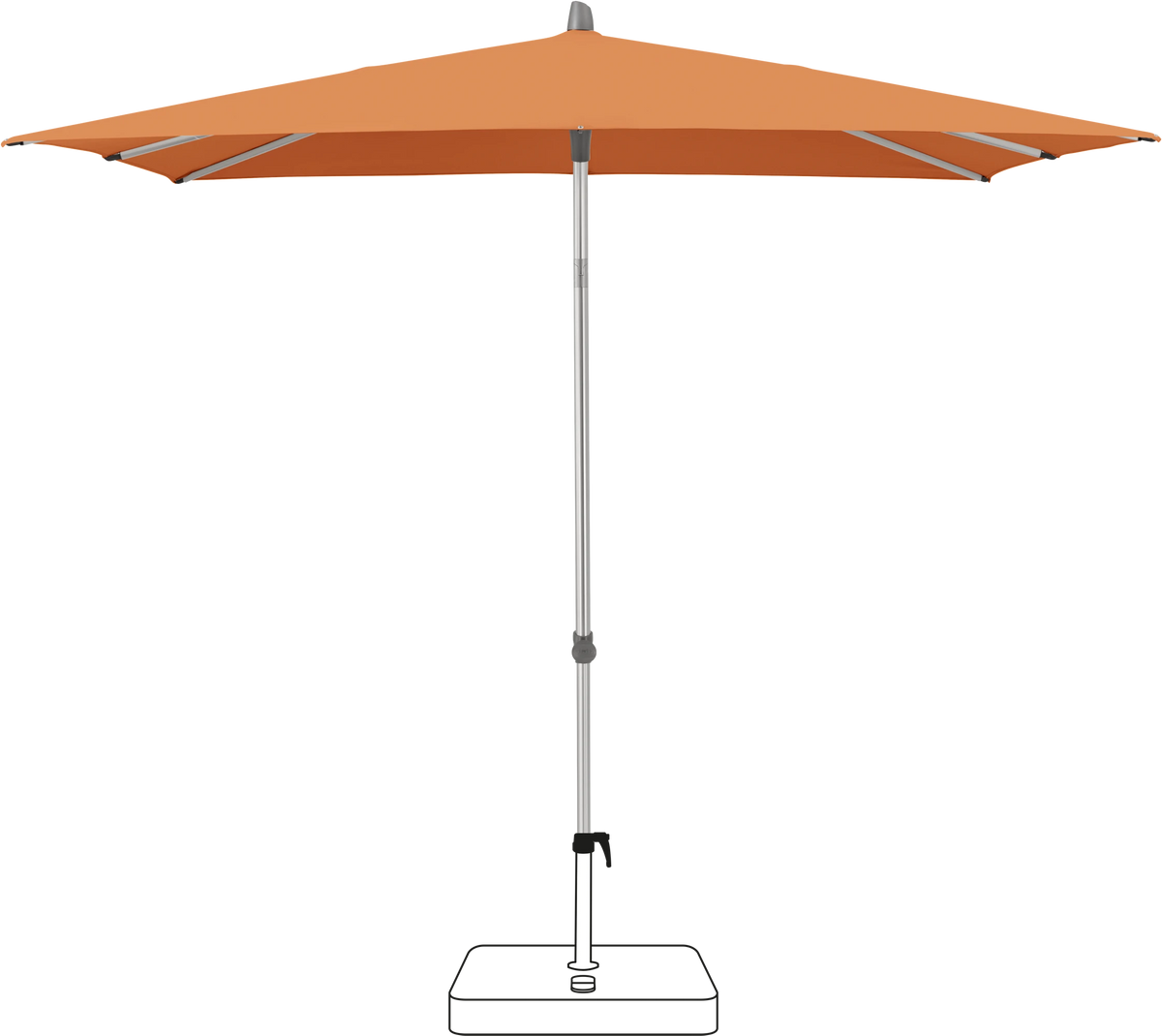 Glatz Parasol ALU-SMART carre Cat.5 802 Sienna