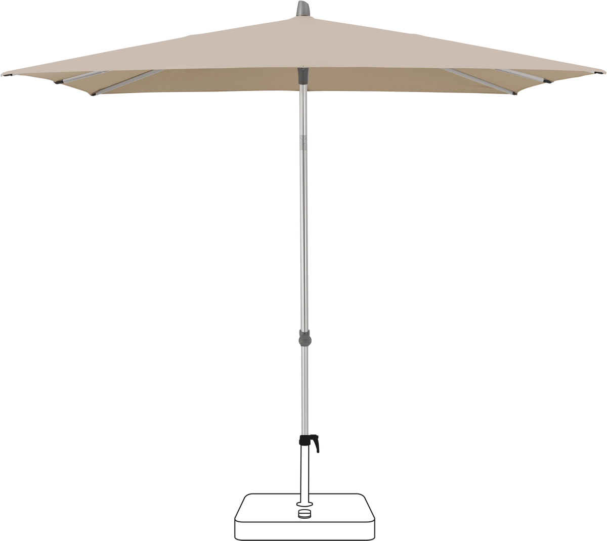 Glatz Parasol ALU-SMART carre Cat.5 803 Linen