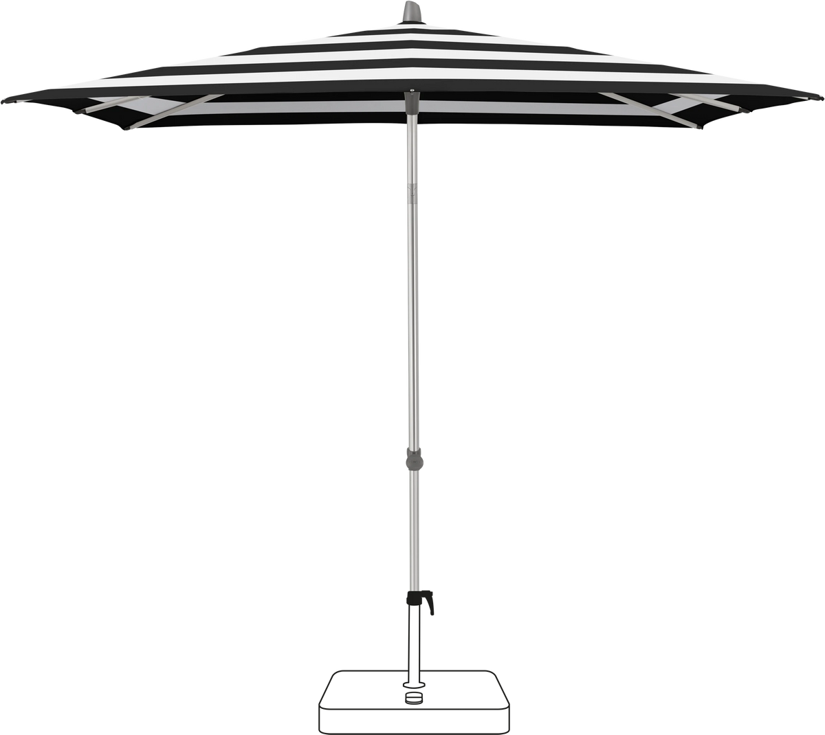 Glatz Parasol ALU-SMART carre Cat.5 810 Black Stripe