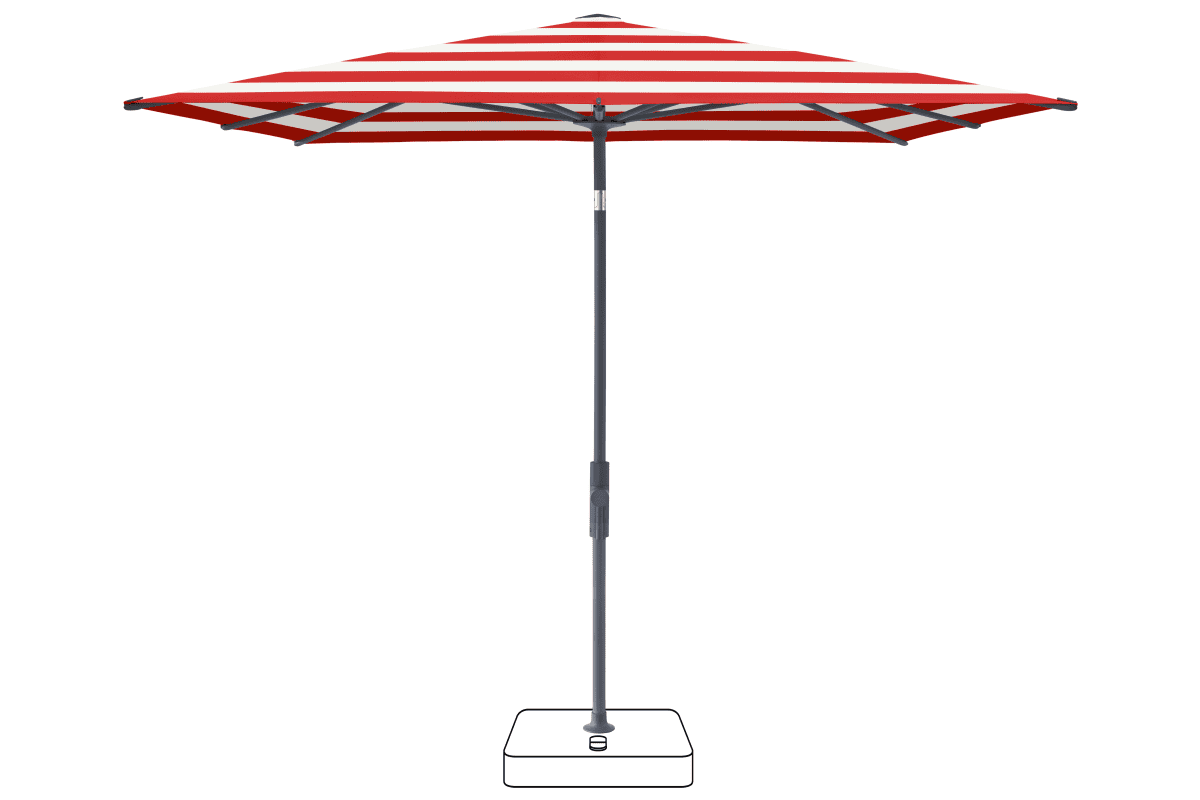 Glatz Parasol VITA Torna carre Cat.5 800 Red Stripe Anthracite