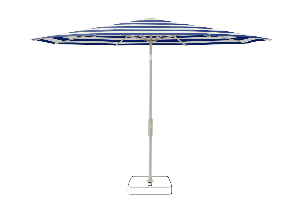 Glatz Parasol VITA Torna rond Cat.5 602 Blue Stripe Gris soie