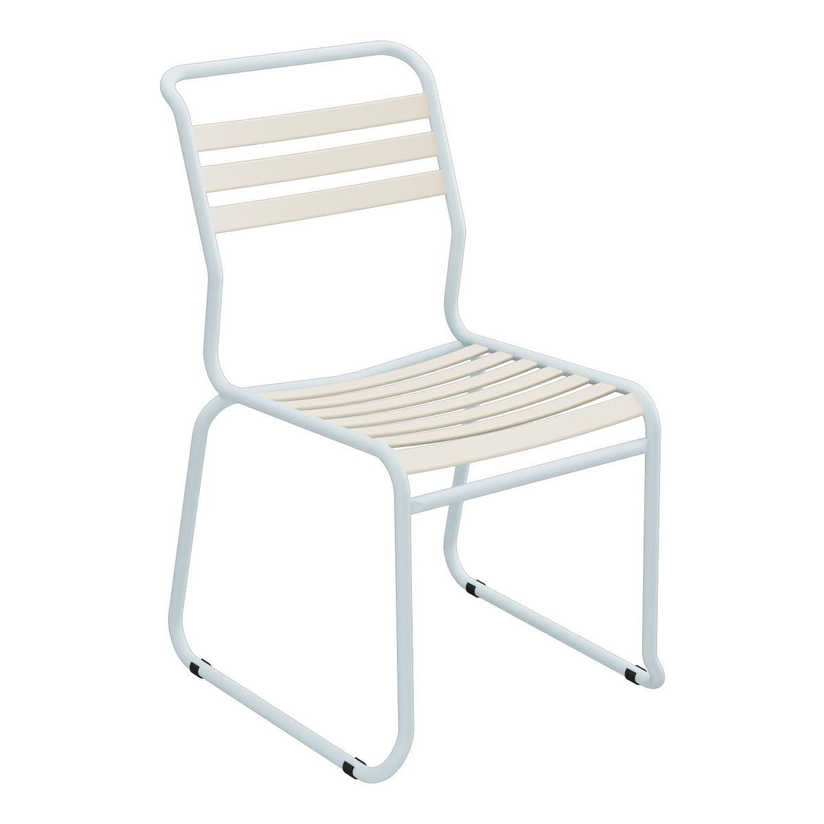 Schaffner Säntis Chaise luge à lattes – Sable Pastel 15 / Bleu Pastel 51