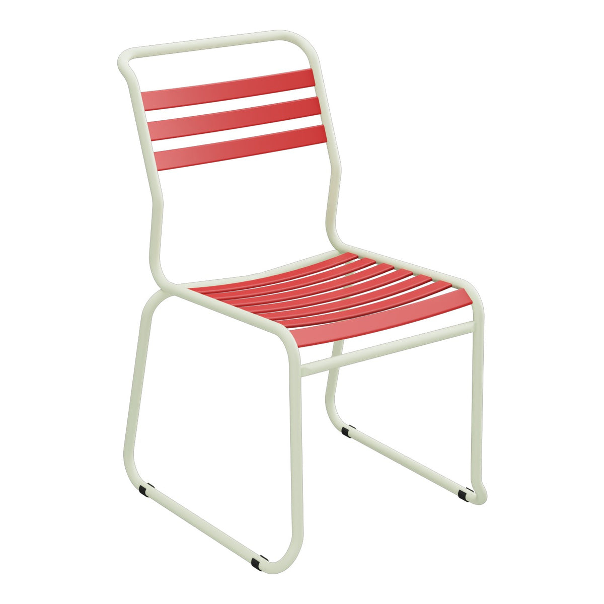 Schaffner Säntis Chaise luge à lattes – Rouge 30 / Vert Pastel 64