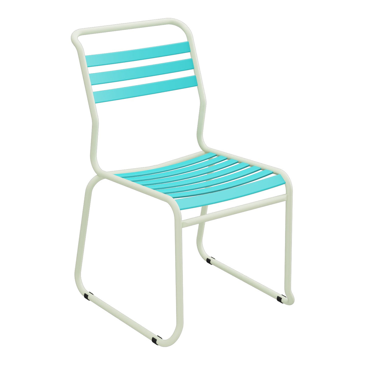 Schaffner Säntis Chaise luge à lattes – Turquoise 58 / Vert Pastel 64