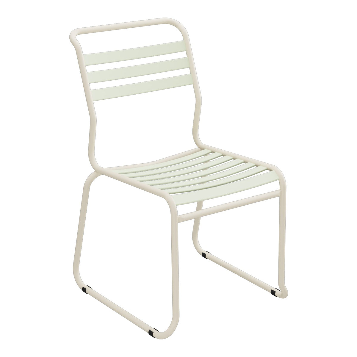 Schaffner Säntis Chaise luge à lattes – Vert Pastel 64 / Sable Pastel 15