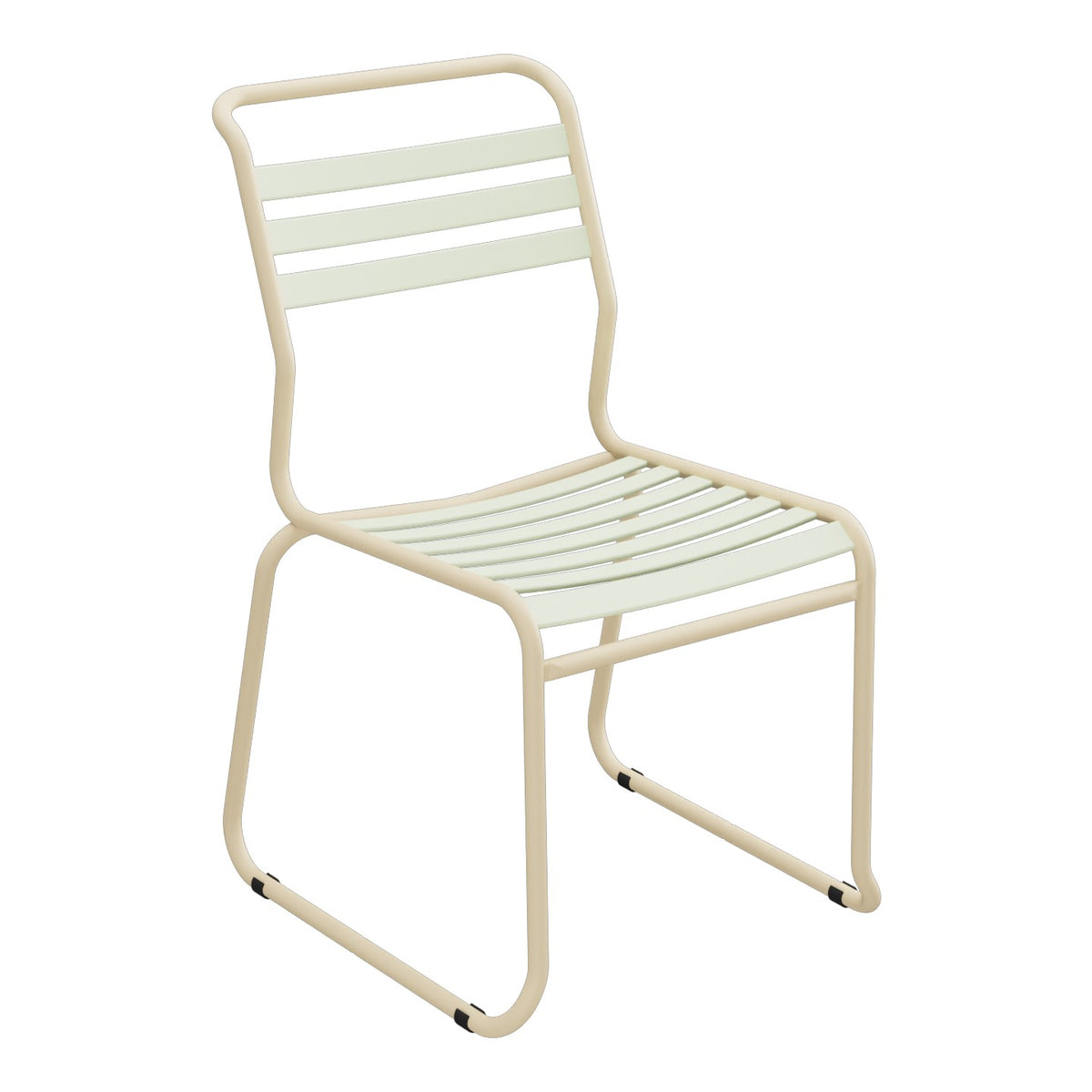 Schaffner Säntis Chaise luge à lattes – Vert Pastel 64 / Marron Pastel 83