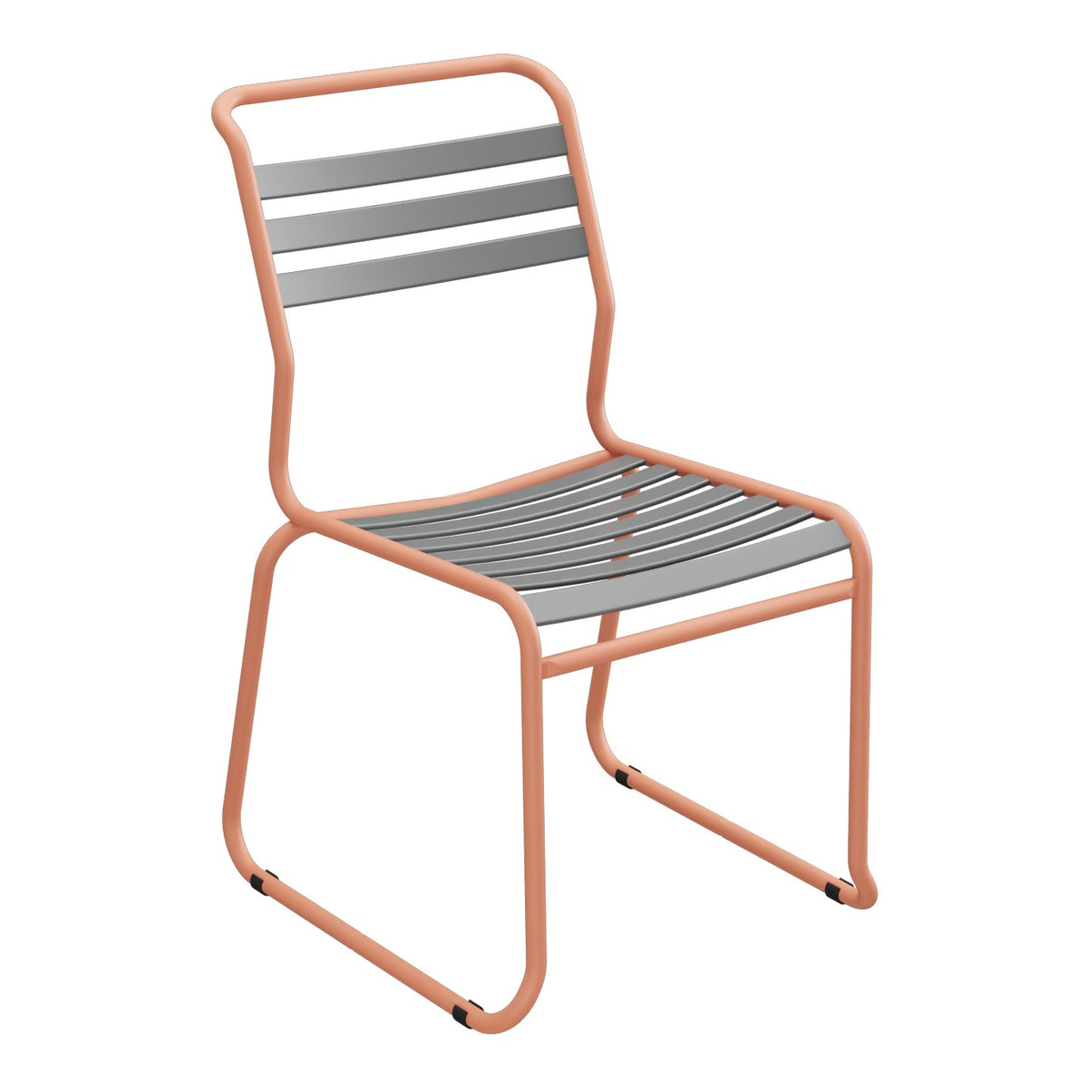 Schaffner Säntis Chaise luge à lattes – Graphite 73 / Terracotta 84