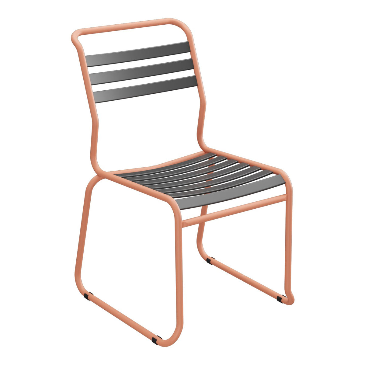 Schaffner Säntis Chaise luge à lattes – Anthracite 77 / Terracotta 84