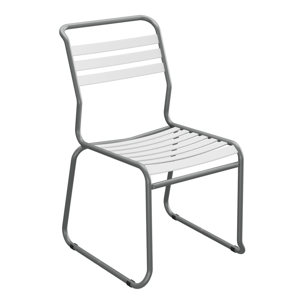 Schaffner Säntis Chaise luge à lattes – Blanc 90 / Graphite 73