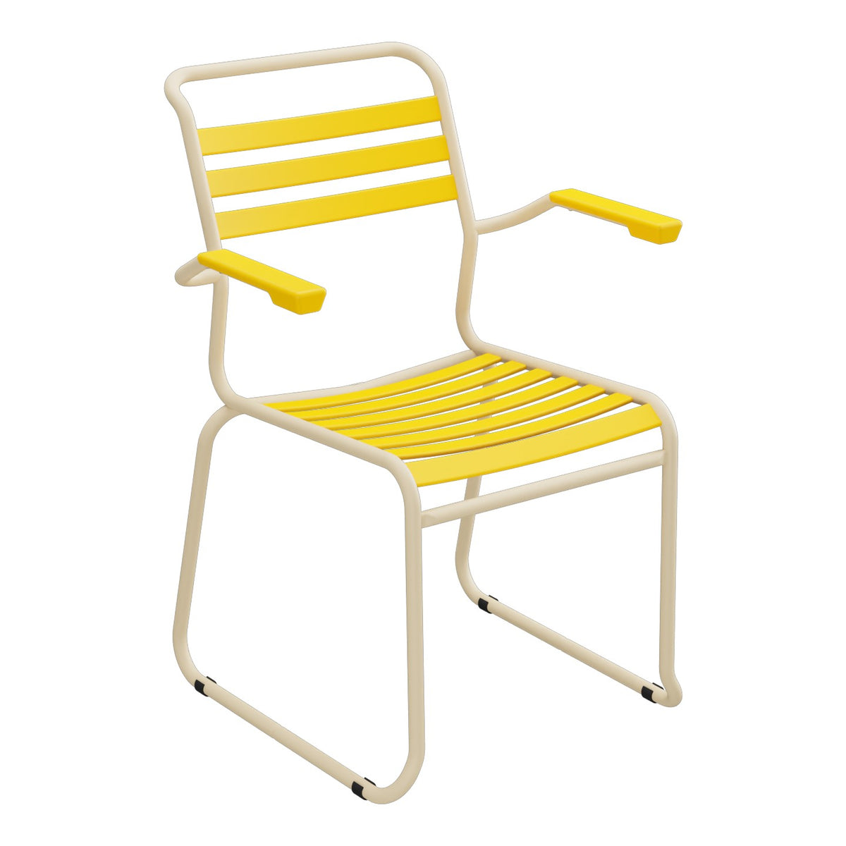Schaffner Säntis Fauteuil Repas luge Lattes – Jaune 11 / Marron Pastel 83