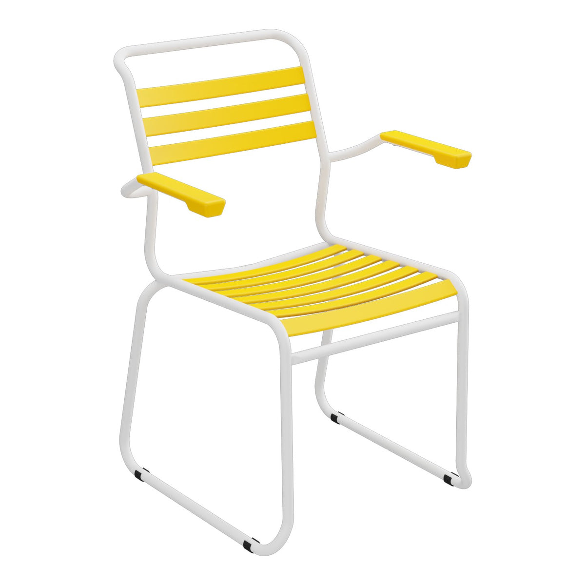 Schaffner Säntis Fauteuil Repas luge Lattes – Jaune 11 / Blanc 90
