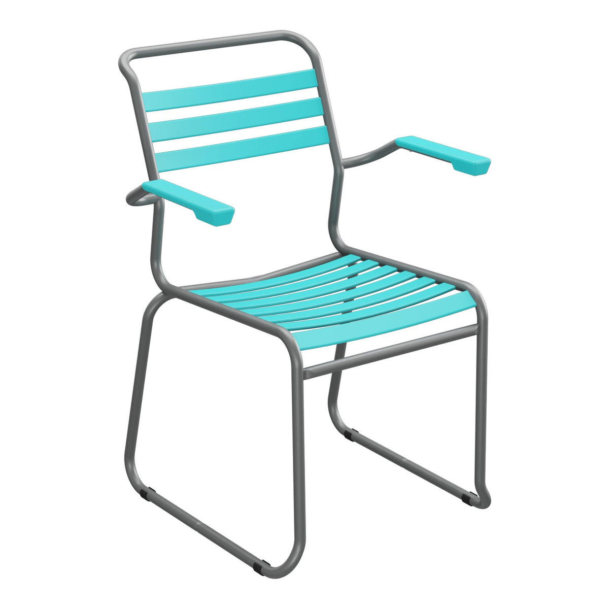 Schaffner Säntis Fauteuil Repas luge Lattes – Turquoise 58 / Graphite 73