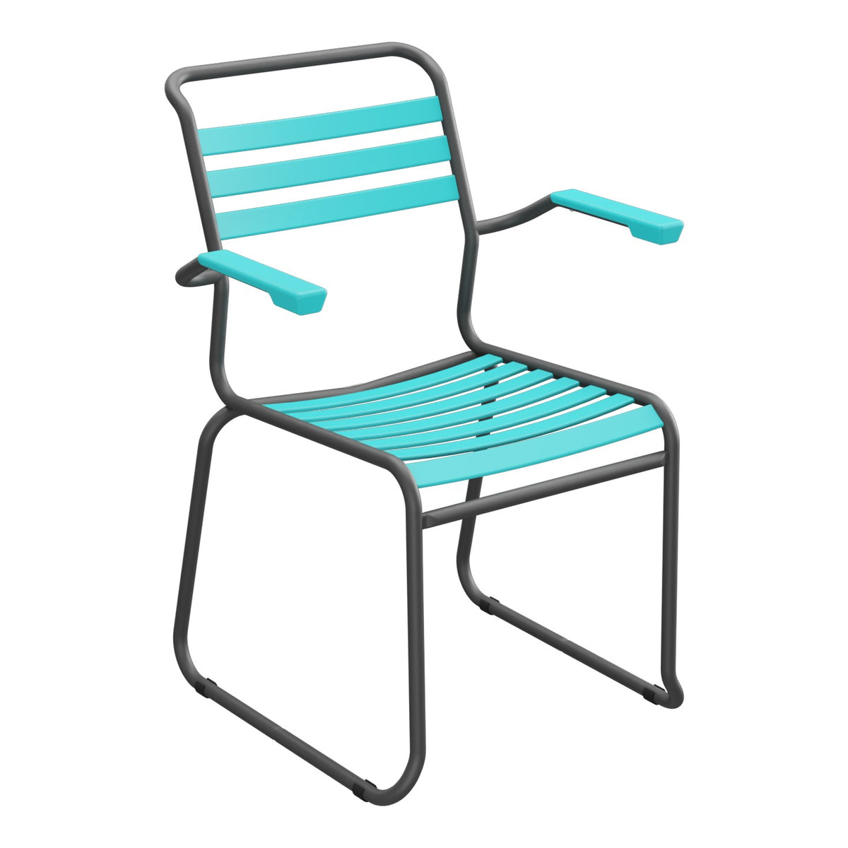 Schaffner Säntis Fauteuil Repas luge Lattes – Turquoise 58 / Noir 91