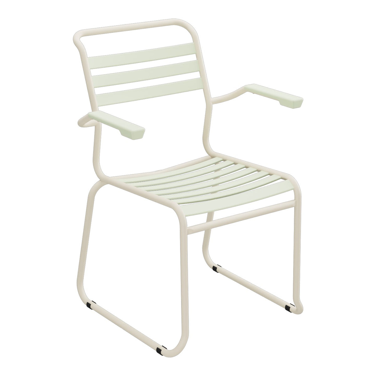 Schaffner Säntis Fauteuil Repas luge Lattes – Vert Pastel 64 / Sable Pastel 15
