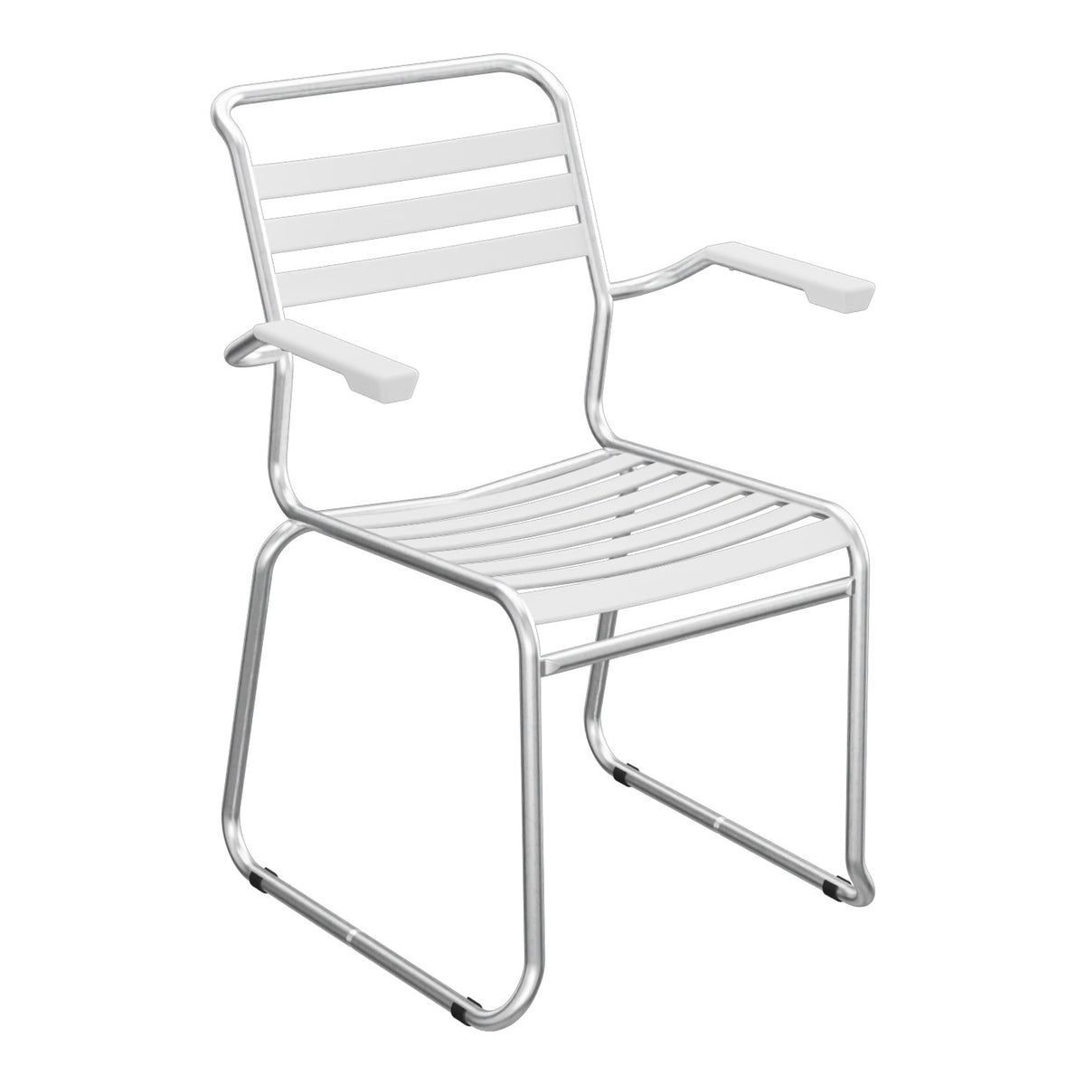 Schaffner Säntis Fauteuil Repas luge Lattes – Blanc 90 / Galvanisé à chaud 02