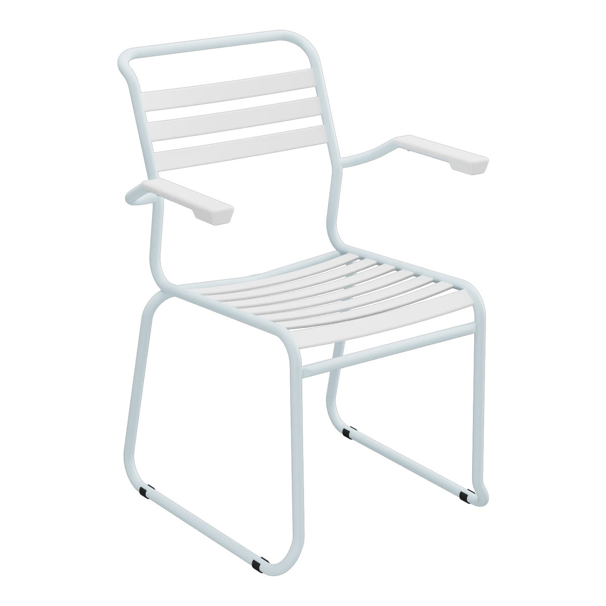 Schaffner Säntis Fauteuil Repas luge Lattes – Blanc 90 / Bleu Pastel 51