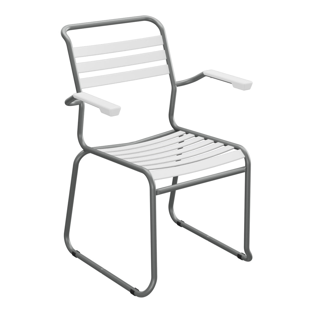 Schaffner Säntis Fauteuil Repas luge Lattes – Blanc 90 / Graphite 73