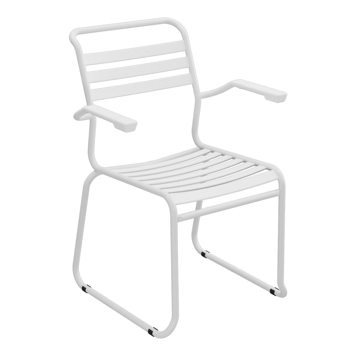 Schaffner Säntis Fauteuil Repas luge Lattes – Blanc 90 / Gris Argent 78