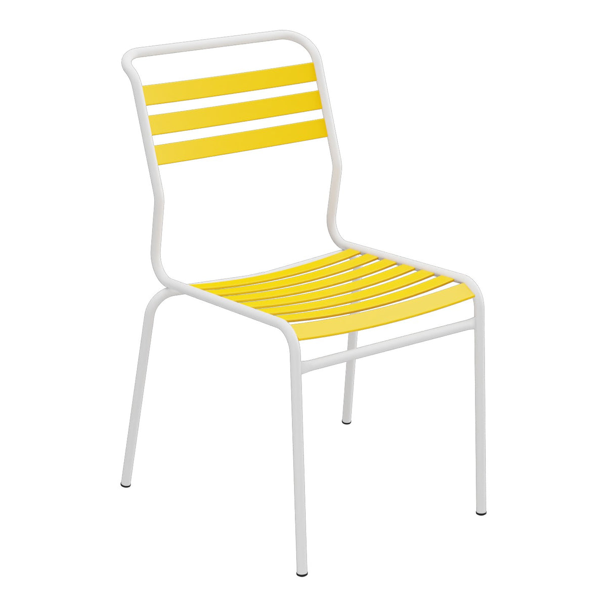 Schaffner Säntis Chaise à lattes – Jaune 11 / Blanc 90