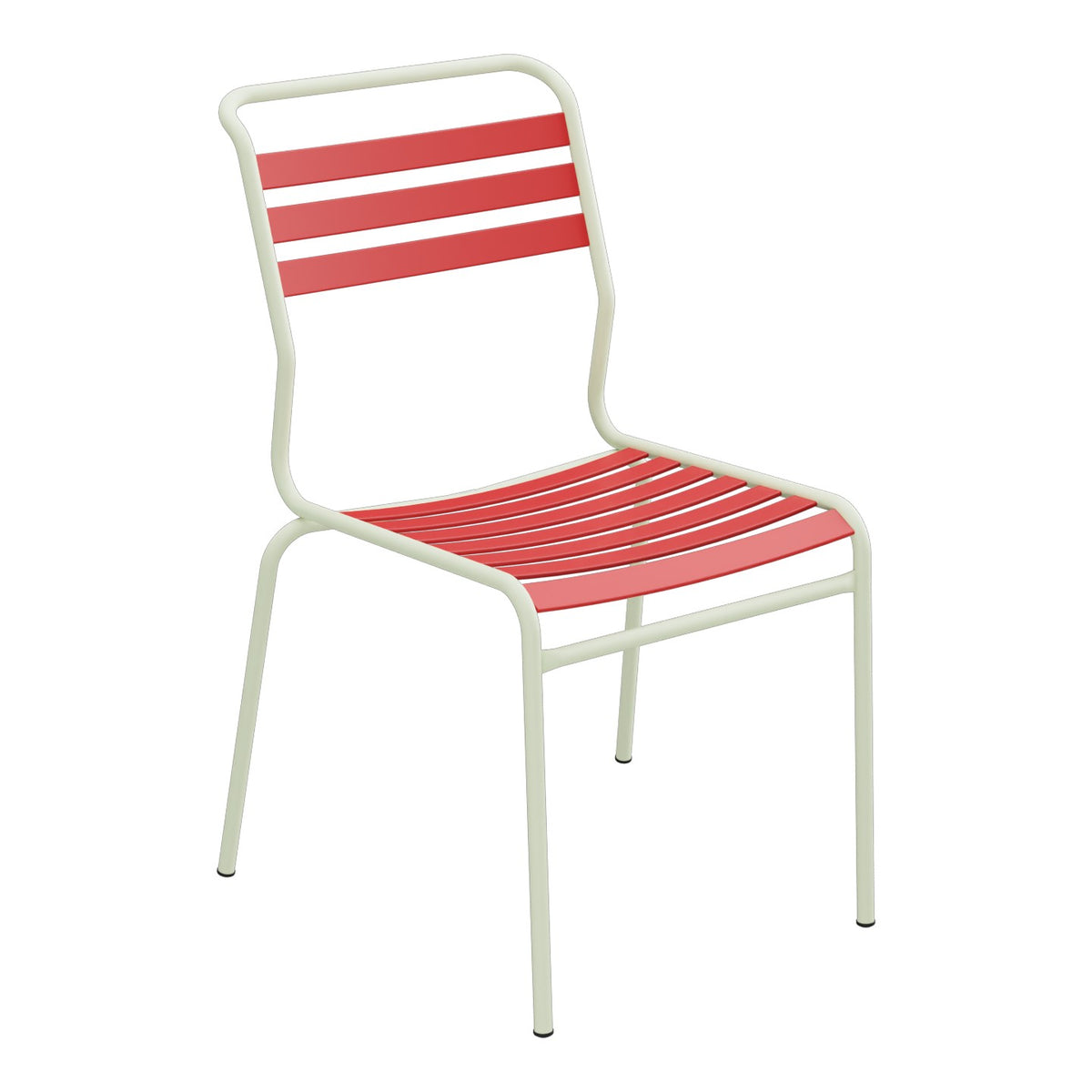 Schaffner Säntis Chaise à lattes – Rouge 30 / Vert Pastel 64